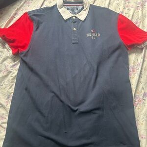 Tommy Hilfiger Men's Polo in Navy and Red